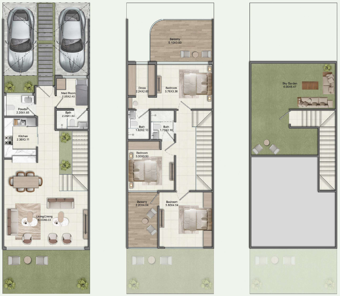 4BHK + Maid + Private Elevator Townhouse Premium